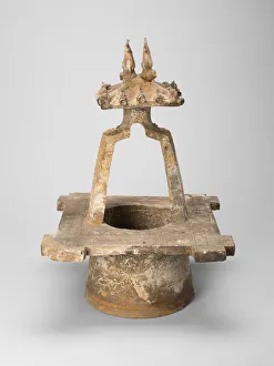 Cockerels Prints: Wellhead with Roosters, Han dynasty (206 B. C. -A. D. 220), 1st century B. C. / A. D