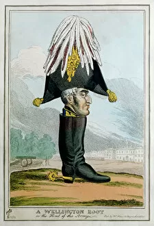 Wellington Collection: A Wellington Boot- or the Head of the Armye, 19th century