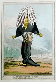 Prime Minister Collection: A Wellington Boot- or the Head of the Armye, 19th century