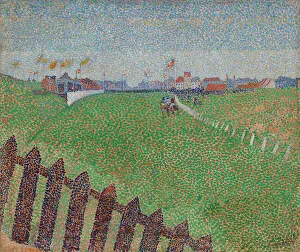 Race Course Prints: The Wellington Racecourse in Drizzle (Ostende), 1888. Creator: Alfred William Finch