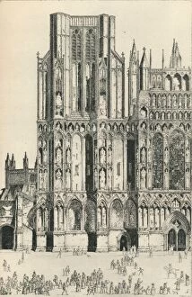 Gothic Style Gallery: Wells Cathedral, c1927. Artist: Herbert Gordon Warlow