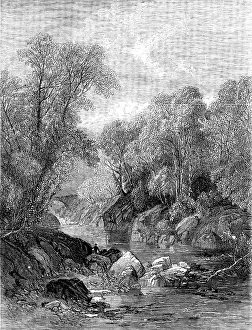 Welsh River Scenery - painted by F. W. Hulme, 1858. Creator: Unknown. Welsh River Scenery - painted by F. W. Hulme, 1858. Creator: Unknown