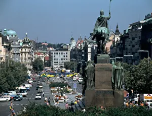 Stredocesky Prints: Wenceslas Square, Prague, Czech Republic