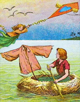Barrie Gallery: Wendy and Peter escape, c1905
