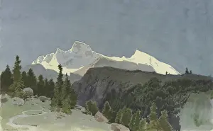 Evergreen Prints: The Wengernalp below the Eiger, 1856. Creator: Carl Theodor Reiffenstein