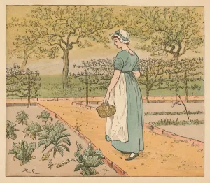 Nursery Rhyme Prints: So she went into the garden, c1885, (1934). Creator: Randolph Caldecott