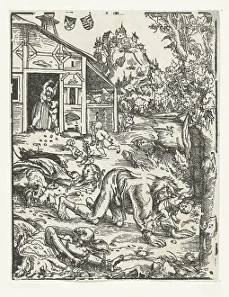 The Elder 1472 1553 Prints: The Werewolf, ca 1510-1515. Creator: Cranach, Lucas, the Elder (1472-1553)