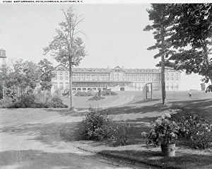 Approach Prints: West approach, Hotel Champlain, Bluff Point, N.Y. between 1900 and 1920. Creator: Unknown