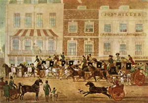 Street Scene Collection: West Country Mails at the Gloucester Coffee House, Piccadilly, c1830, 1943). Creator: Unknown