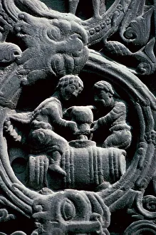 Detail of the west doorway of St Denis, 12th century