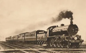 Express Train Prints: Up West of England Dining Car Express Exeter-London 199 Mins. early 20th century