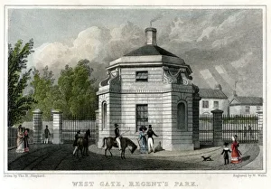 W Wallis Prints: West Gate, Regents Park, London, 19th century. Artist: W Wallis