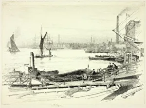 Dockyard Prints: West India Dock, 1895. Creator: Thomas Robert Way