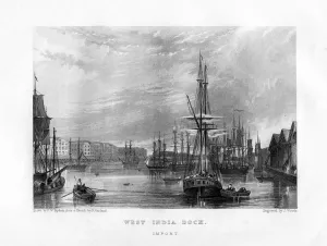 J Woods Prints: West India Dock, London, 19th century. Artist: J Woods
