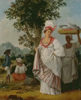 Carrying On Head Collection: A West Indian Creole Woman Attended by her Black Servant, ca. 1780