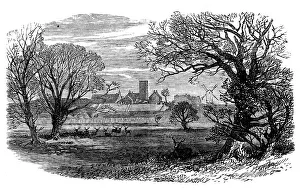 Sandringham Norfolk England Prints: West Newton, from the deer park, Sandringham, 1871. Creator: Unknown