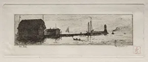 Otto H Bacher American Prints: West Pier, Cleveland, 1878. Creator: Otto H. Bacher (American, 1856-1909)