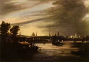 Stormy Prints: West Prospect of Oxford, 19th century, (1943). Creator: William Turner