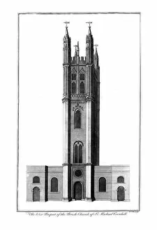 St Michael Gallery: The West Prospect of the Parish Church of St. Michael Cornhill, c1756. Artist: Benjamin Cole