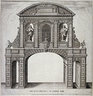 John Nixon Prints: The West Prospect of Temple Bar, London, c1770. Artist: John Nixon