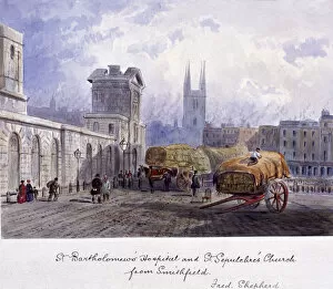 St Barts Hospital Gallery: West Smithfield, London, c1840. Artist: Shelley