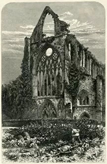 Clare Gallery: West Front of Tintern Abbey, c1870