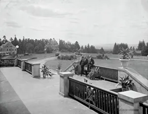 Champlain Prints: West veranda, Hotel Champlain, Bluff Point, N.Y. c.between 1910 and 1920. Creator: Unknown