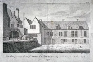 Stepney Prints: West view of the Church of St Katherine by the Tower, Stepney, London, 1764. Artist