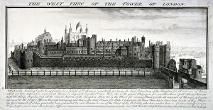 Buck Prints: West view of the Tower of London, with a description, 1737. Artist: Samuel Buck