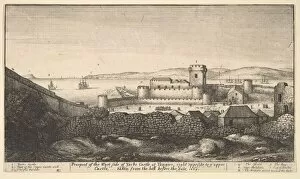 Strait Collection: The West Side of Yorke Castle, 1669. Creator: Wenceslaus Hollar