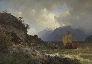 Professor Hans Gude Prints: From the western Coast of Norway, 1862. Creator: Hans Gude