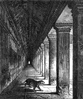 Vanishing Point Prints: Western colonnade of the Temple of Ongou Wat, Cambodia, 1868. Creator: Unknown