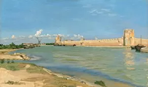 Provence Collection: The Western Ramparts at Aigues-Mortes, 1867. Creator: Frederic Bazille
