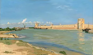 Provence Collection: The Western Ramparts at Aigues-Mortes, 1867. Creator: Frederic Bazille