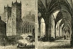 Vaulting Gallery: The Western Towers and Cloisters of Westminster Abbey, (1881). Creator: Unknown