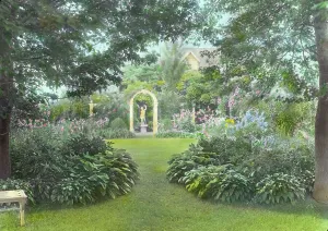 Westlawn, Edward Tiffany Dyer house, Great Plains Road, Southampton, New York, 1914. Creator: Frances Benjamin Johnston. Westlawn, Edward Tiffany Dyer house, Great Plains Road, Southampton, New York, 1914
