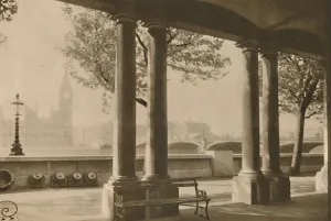 Houses Of Westminster Prints: Westminster Bridge and Big Ben from the Terrace of St. Thomass Hospital, c1935