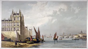 Sailing Barge Prints: Westminster Bridge, London, 1863