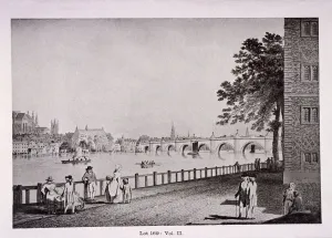 Barrow Prints: Westminster Bridge, London, (c1925?) Artist: Thomas Malton II
