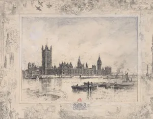 Skyline Prints: Westminster Palace, 1884. Creator: Felix Hilaire Buhot
