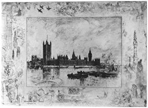 Images Dated 22nd September 2007: Westminster Palace, c1870-1900 (1924). Artist: Felix Hilaire Buhot