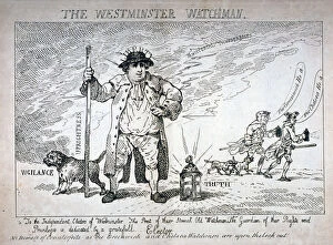 Charles James Collection: The Westminster Watchman, 1784. Artist: Thomas Rowlandson