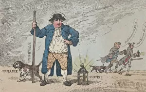 Charles Fox Gallery: The Westminster Watchman, April 12, 1784. April 12, 1784. Creator: Thomas Rowlandson