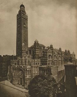 Campbell Collection: Westminsters Byzantine Cathedral of Red Brick Seen from Ashley Place, c1935. Creator: Campbell