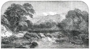 Trout Fishing Prints: A Westmoreland Trout-Stream - painted by H. Jutsum, 1850. Creator: Unknown