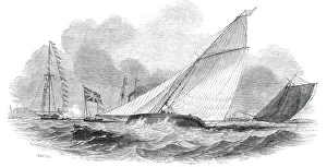 Yachts Prints: Weston-super-Mare Regatta, the Champion winning - drawn by Condy, 1845. Creator: Smyth