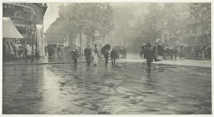 A Wet Day on the Boulevard, Paris, 1894, printed c. 1897. Creator: Alfred Stieglitz