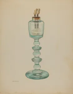 Whale Oil Lamp, c. 1938. Creator: Isidore Steinberg