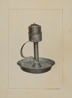 Whale Oil Lamp, c. 1938. Creator: James M. Lawson