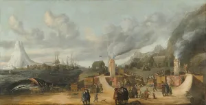 Refinery Prints: The Whale-oil Refinery near the Village of Smerenburg, 1639. Creator: Cornelis de Man